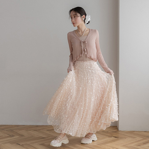 【Balletcore Collection】デザインフレアチュールスカート（品番：BS35051）