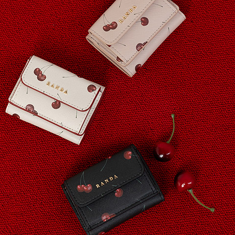 【Cherry Collection】チェリープリントミニウォレット（品番：FB35206）
