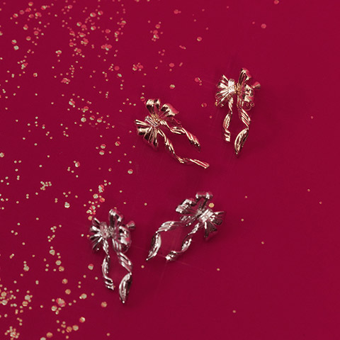 【Holiday Collection】リボンモチーフピアス / イヤリング（品番：FA36299 / FA36300）