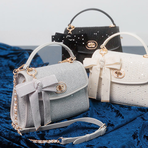 【Holiday Collection】2WAY リボンチャームハンドバッグ（品番：FB36295）