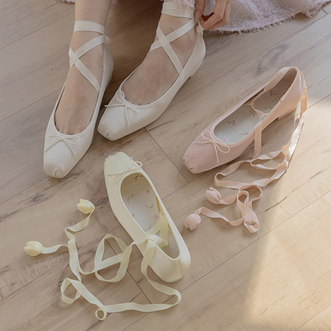 2WAY チューリップレースアップバレエシューズ(品番:PP37156)