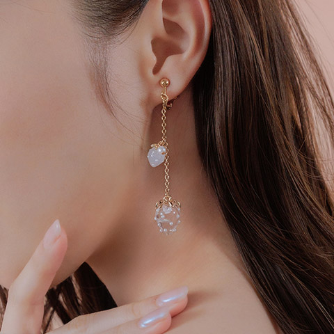 【Cherry&Strawberry】ストロベリーモチーフイヤリング(品番:FA37392)