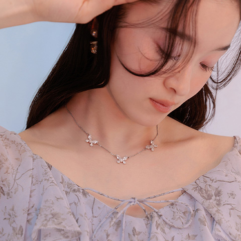 【Butterfly Collection】バタフライネックレス（品番：FA37403）