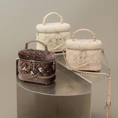 【Special Bag】2WAY ビジューキルティングバニティバッグ(品番:FB38133)
