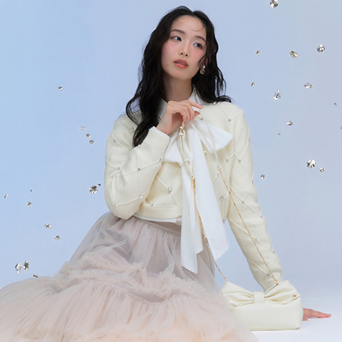 【Decorative Knit】ビジューニットカーディガン(品番:BT38237)