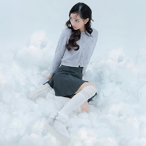 【Holiday Collection】スタームーンビジュームートンショートブーツ(品番:PC38356)