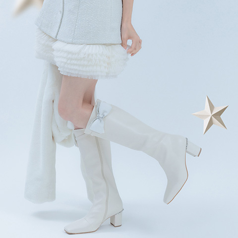 【Holiday Collection】2WAY スタームーンリボンロングブーツ(品番:PA38287)